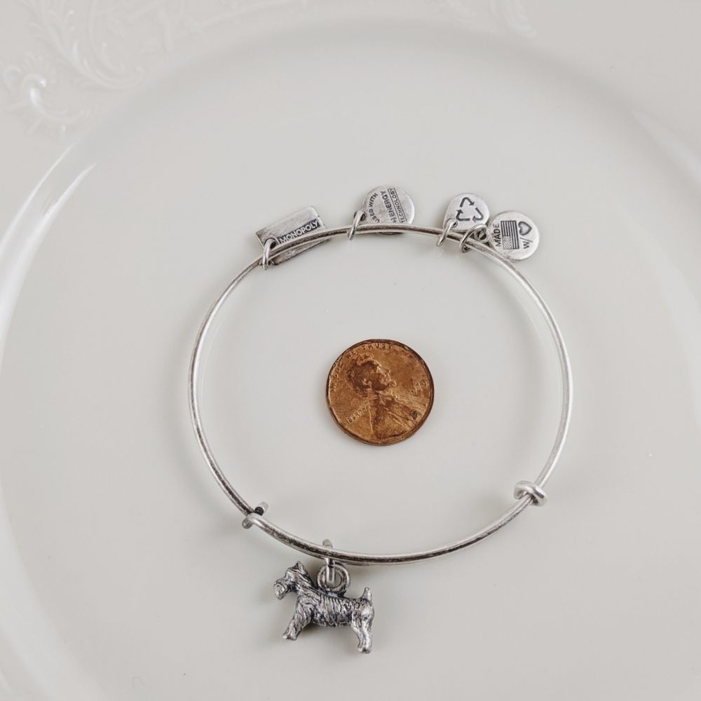 Alex and Ani Silver Monopoly Scotty Dog Bracelet